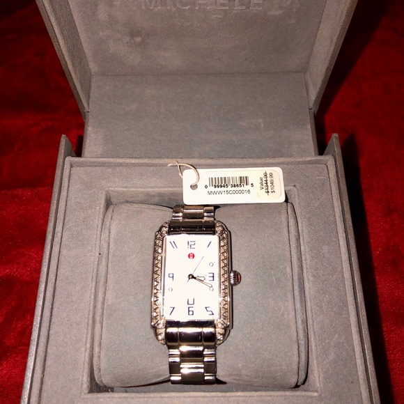 NWT Auth. Michele Watch-Diamonds/ mother of pearl face - Picture 12 of 12